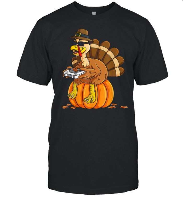 Thanksgiving Turkey Gamer Pumpkin Boysns Gaming shirt Classic Men's T-shirt