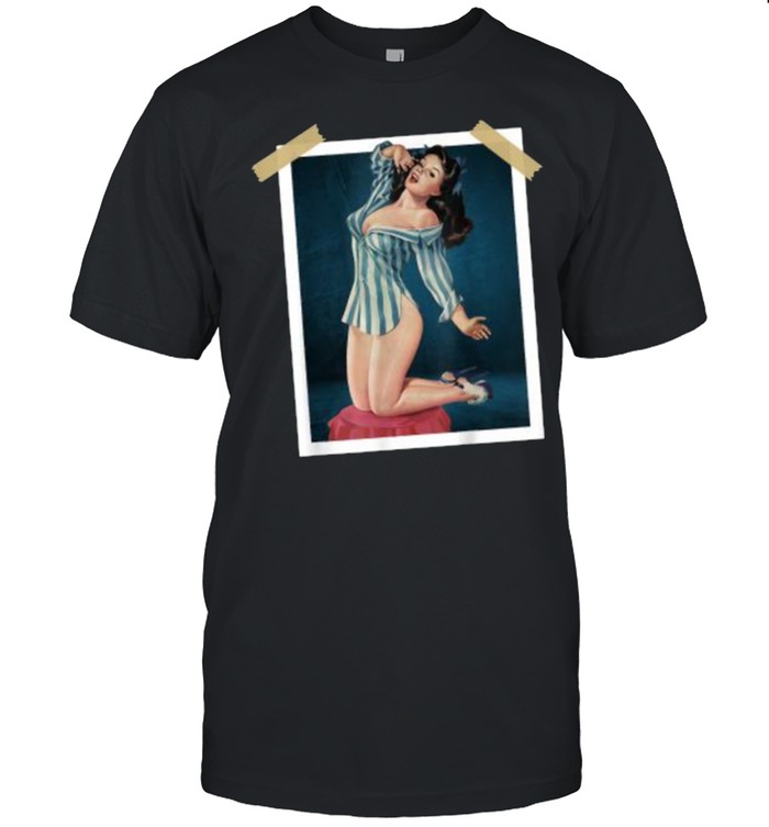 Beautiful Sleepy Brunette Retro Pin-Up Girl T-Shirt