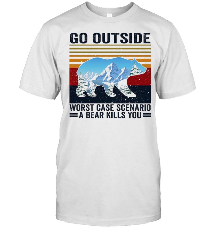 Go outside worst case scenario a bear kills you vintage 2021 t-shirt Classic Men's T-shirt