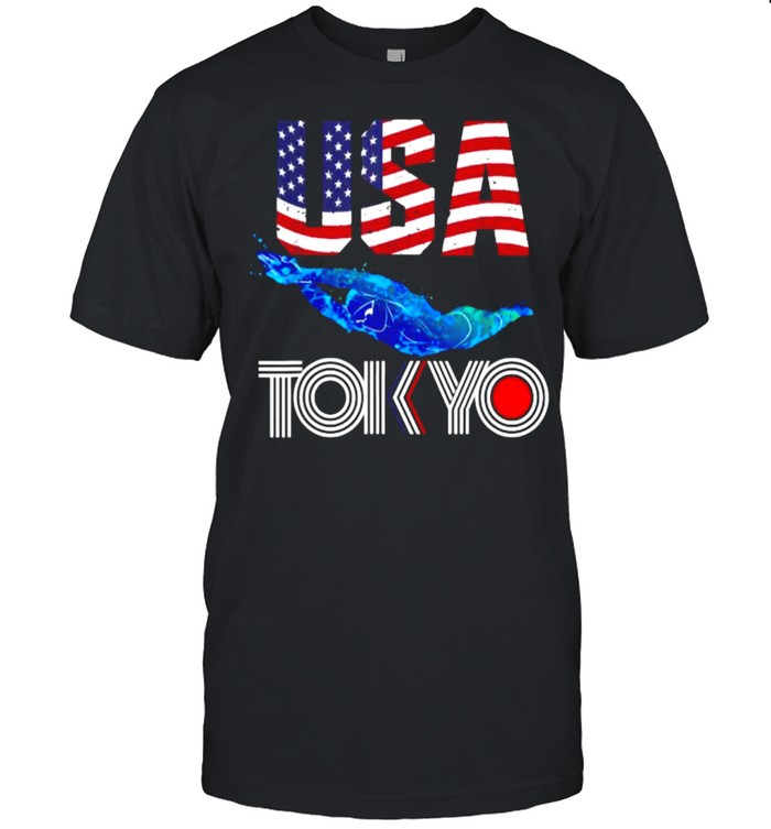 USA 2021 sports America Swimming Flag T-Shirt