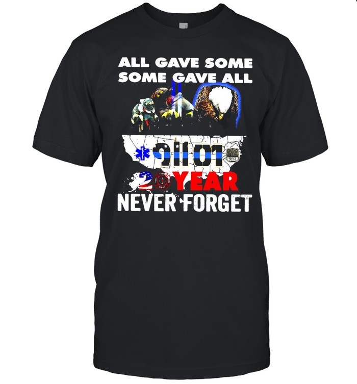 Fire Dept Eagle All Gave Some 9-11-2001 20th Year Never Forget T-shirt Classic Men's T-shirt