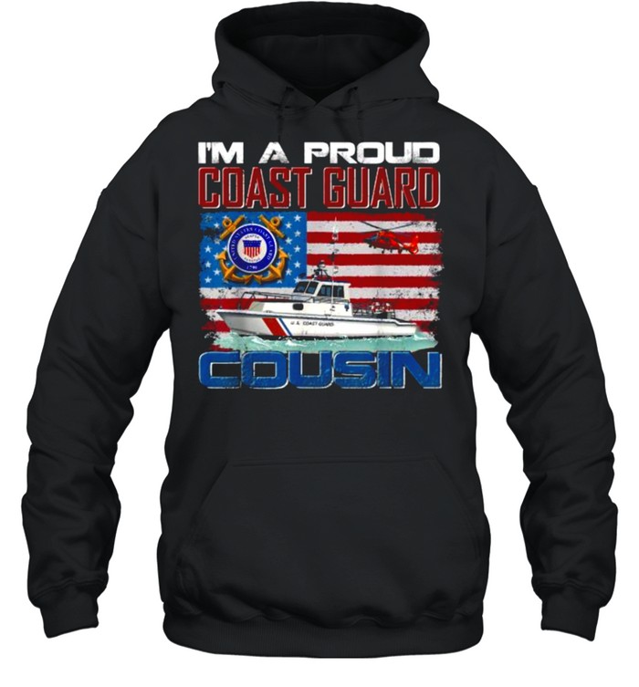 I’m A Proud Coast Guard Cousin With American Flag T- Unisex Hoodie