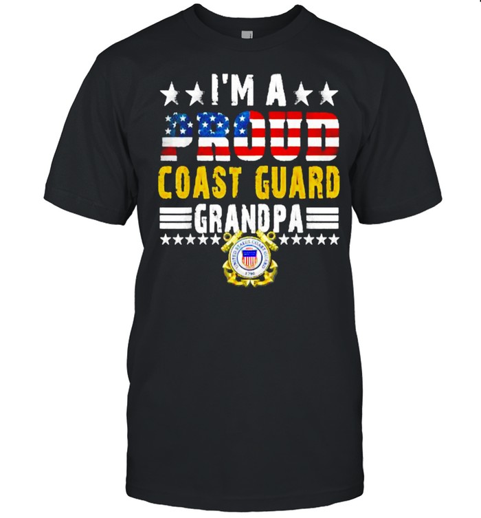 I’m A Proud Coast Guard Grandpa American Flag Gift Veteran T-Shirt