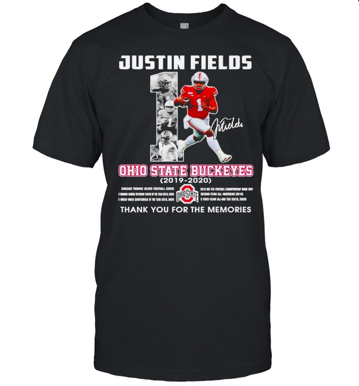 Justin Fields #1 Ohio State Buckeyes 2019 2020 thank you for the memories shirt Classic Men's T-shirt