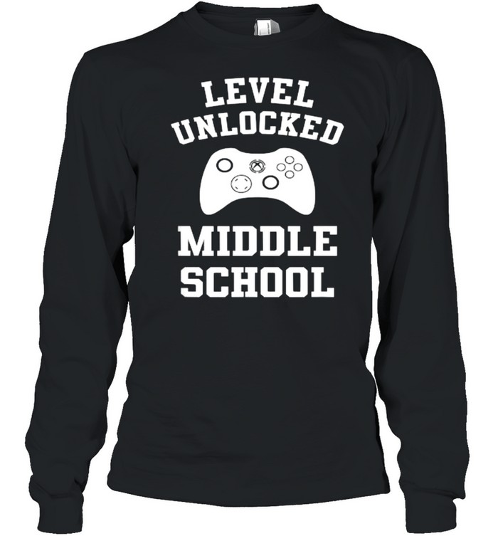 Level Unlocked Middle School Video Game Back To School T- Long Sleeved T-shirt