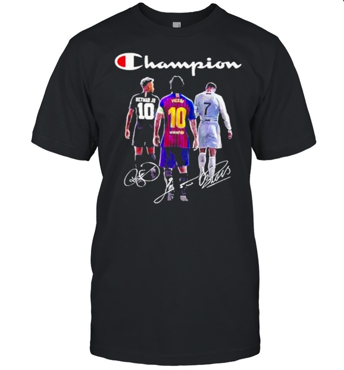 2021 Champion Neymar Jr Lionel Messi Cristiano Ronaldo Signatures shirt Classic Men's T-shirt