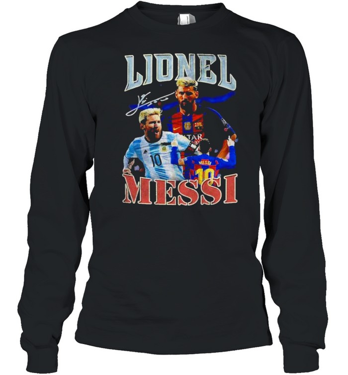 Lionel Messi Barcelona Argentina Soccer Legend Vintage 90s Inspired Bootleg Rap Tee shirt Long Sleeved T-shirt