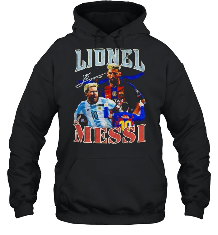 Lionel Messi Barcelona Argentina Soccer Legend Vintage 90s Inspired Bootleg Rap Tee shirt Unisex Hoodie