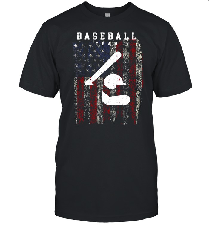 Baseball Athlete Sports Pictogram American Flag T-shirt