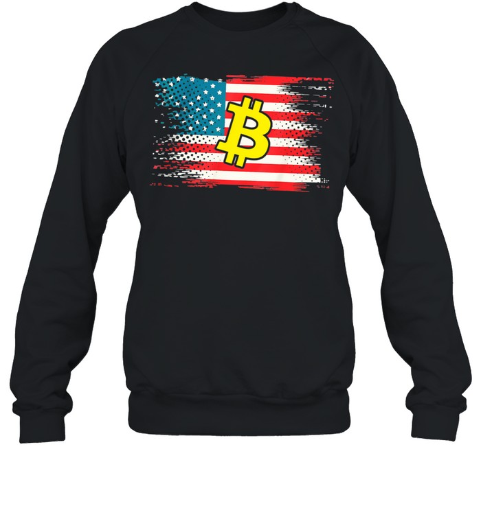 Btc Bitcoin USA Flag shirt Unisex Sweatshirt