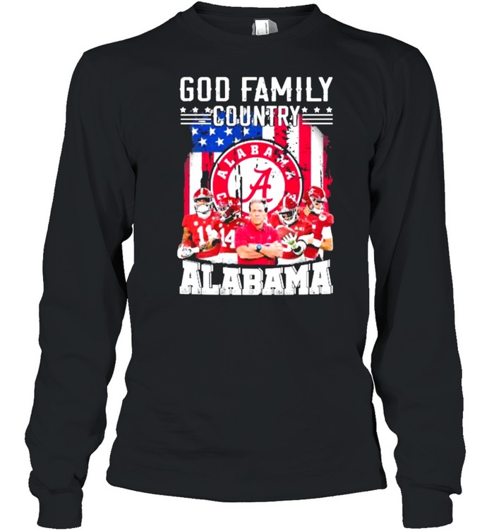 god family country alabama football american flag shirt Long Sleeved T-shirt
