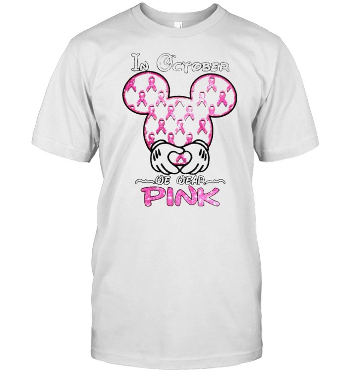 in October We Wear Pink Mickey  Classic Men's T-shirt