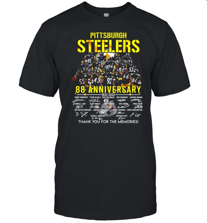Pittsburgh Steelers 88th Anniversary 1933-2022 Signature Thank You For The Memories T-shirt Classic Men's T-shirt