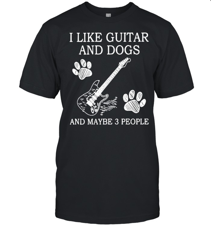 I like guitar and dogs and maybe 3 people shirt Classic Men's T-shirt