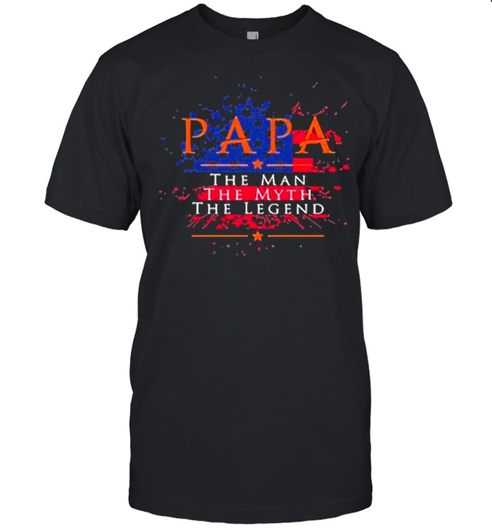 PaPa The Man The Myth The Legend American Flag  Classic Men's T-shirt