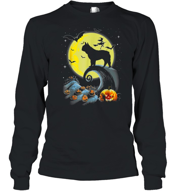 French Bulldog Dog And Moon Halloween Costume shirt Long Sleeved T-shirt