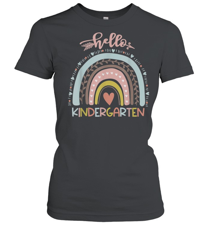 Hello Kindergarten Teacher Rainbow First Day School shirt Classic Women's T-shirt
