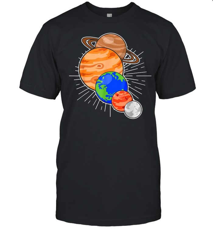 Universum Weltraum Planeten Galaxie Space Sonnensystem Vintage T-shirt