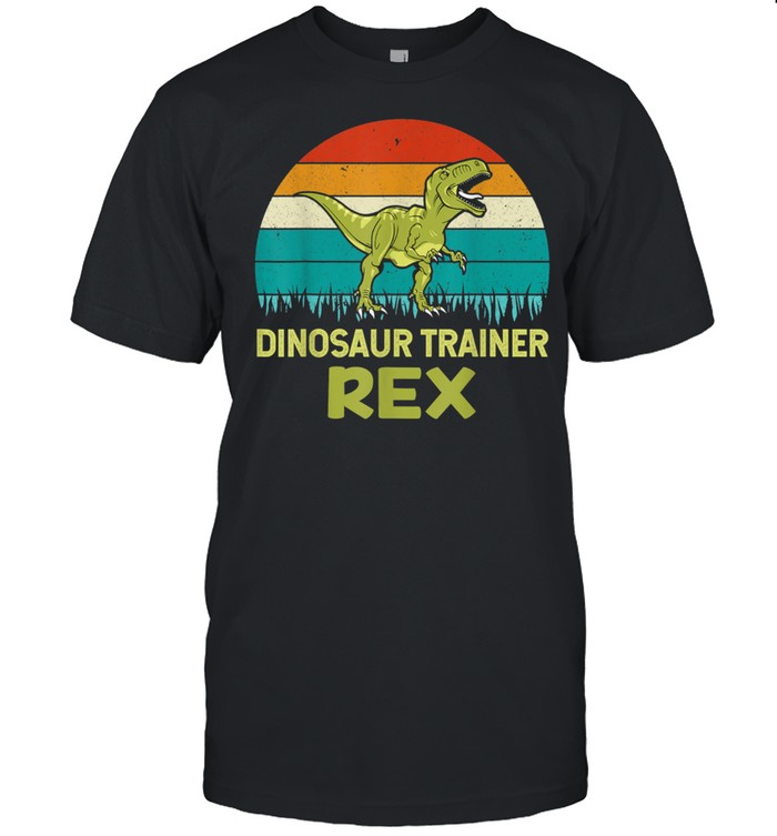 Dinosaur Trainer Trex Halloween Costume Retro Sunset Shirt
