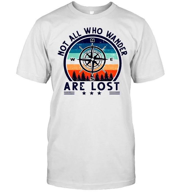 Compass Not All Who Wander Are Lost Vintage T-Shirt