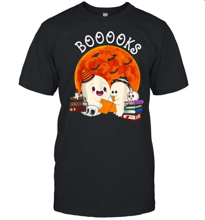booooks Ghost Boo Read Books Library Moon Pumpkin shirt