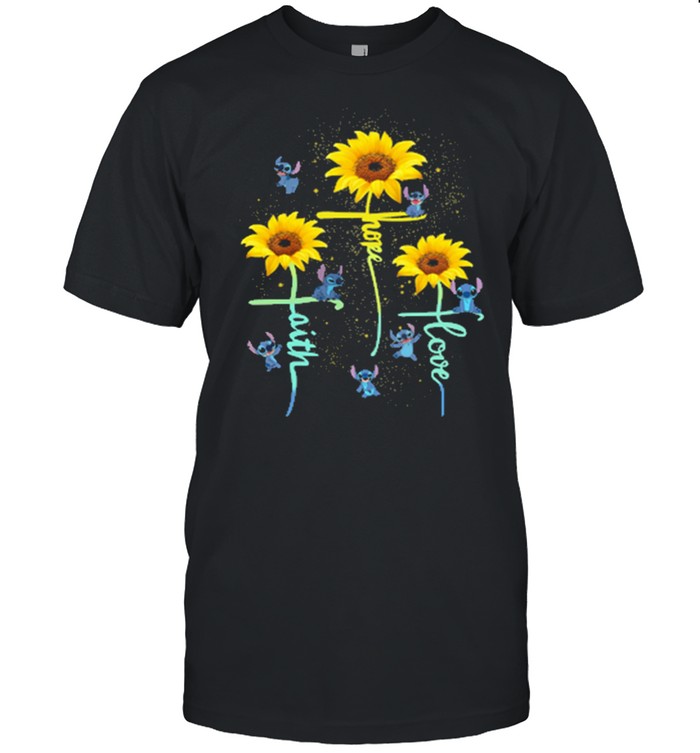 Faith Hope Love Stitch Sunflower Shirt