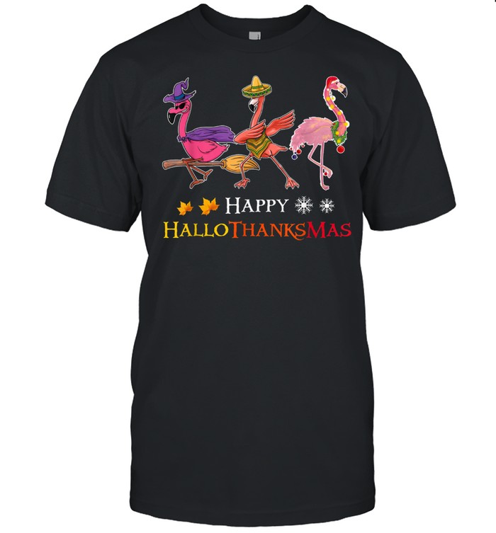 Flamingos Happy Hallothanksmas Shirt