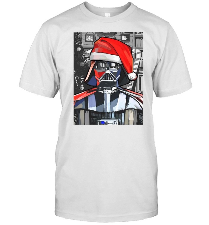 Star Wars Darth Vader Santa Hat Christmas Painting T-Shirt