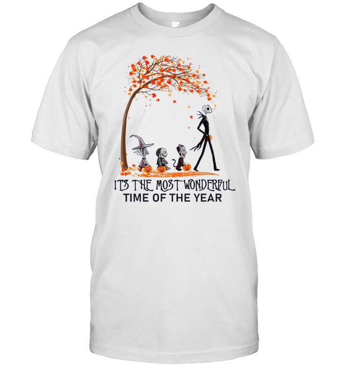 Jack Skellington Maple Leaves Tree It’s The Most Wonderful Time Of The Year Shirt