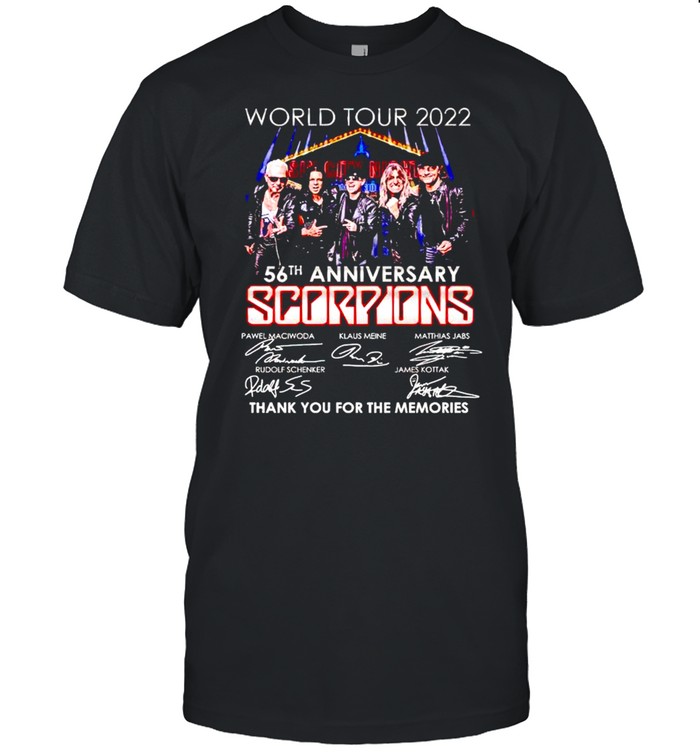 World tour 2022 56th Anniversary Scorpions thank you for the memories shirt