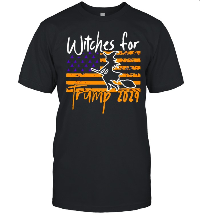 American Flag Witches For Trump 2024 Halloween T-Shirt