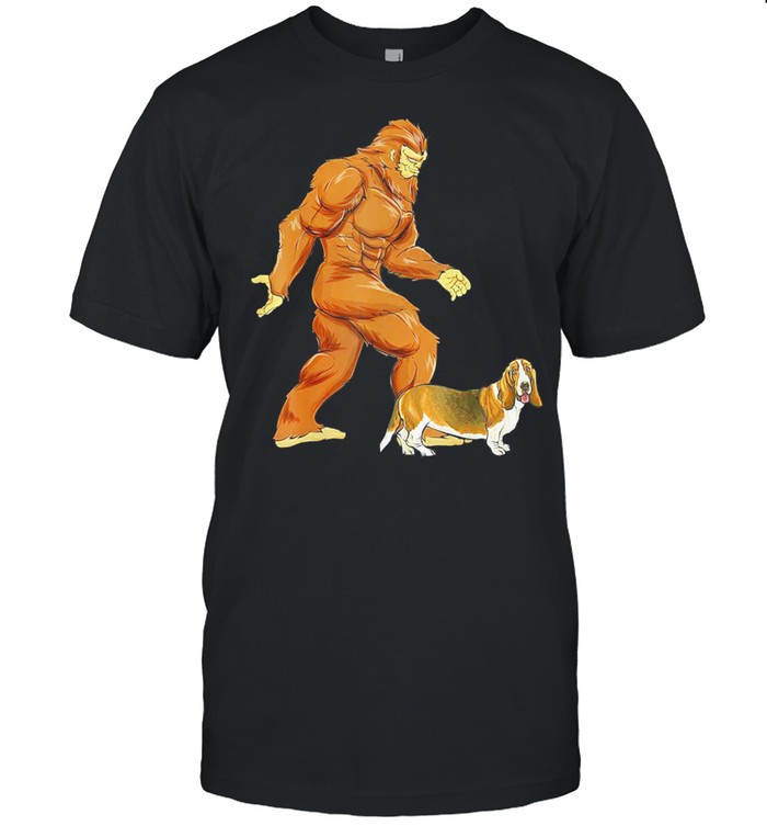 Bigfoot Walking Basset Hound Classic shirt