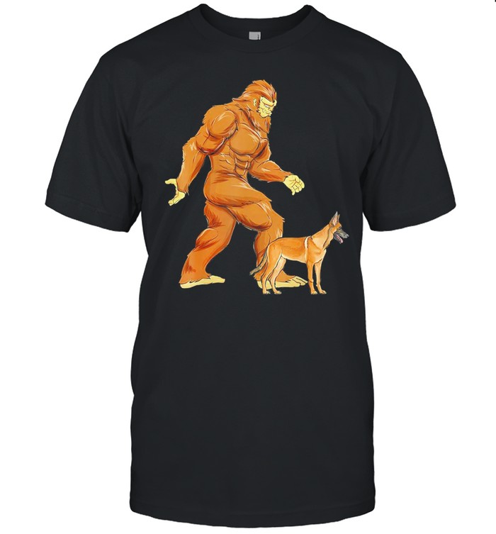 Bigfoot Walking Belgian Malinoi Classic Shirt