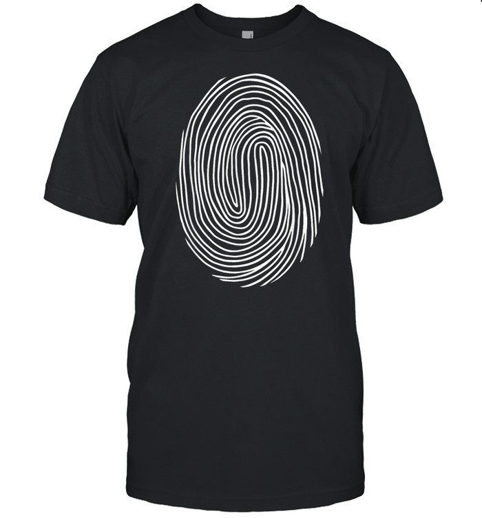 Black and white abstract fingerprint. Modern lines shirt
