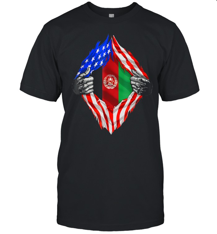 Super Afghan Heritage Afghanistan Roots USA Flag shirt
