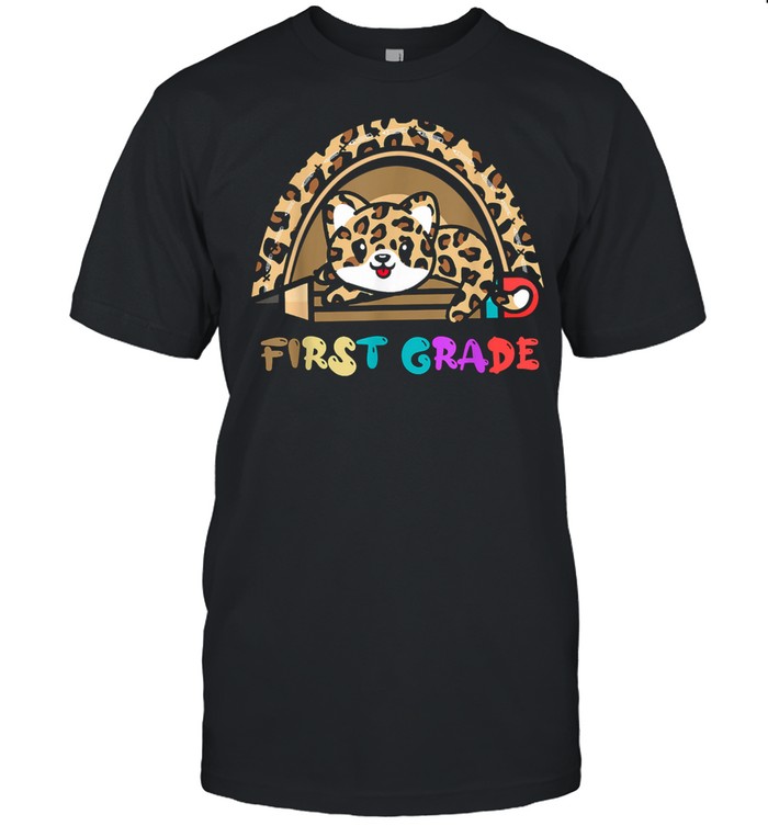 First Grade Leopard Rainbow T-Shirt