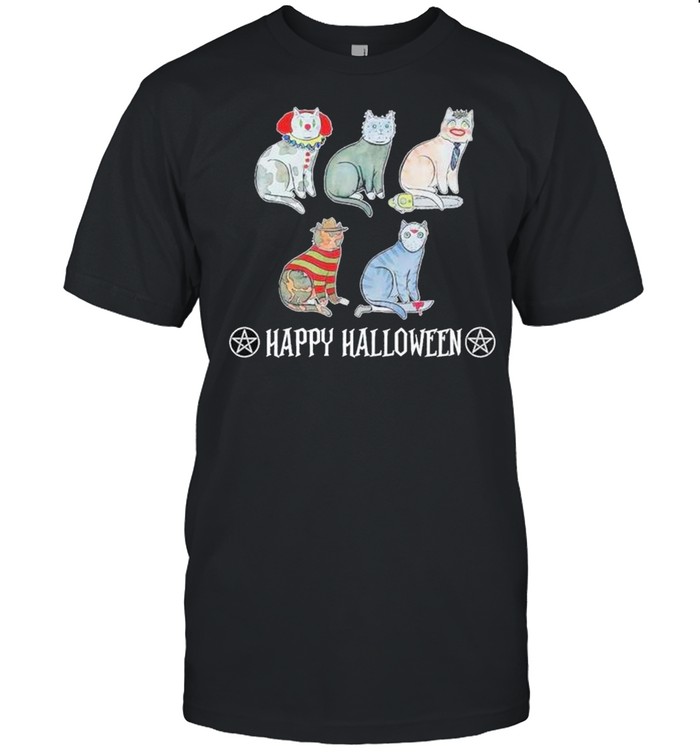 Horror Movie Character Cat Happy Halloween Shirt