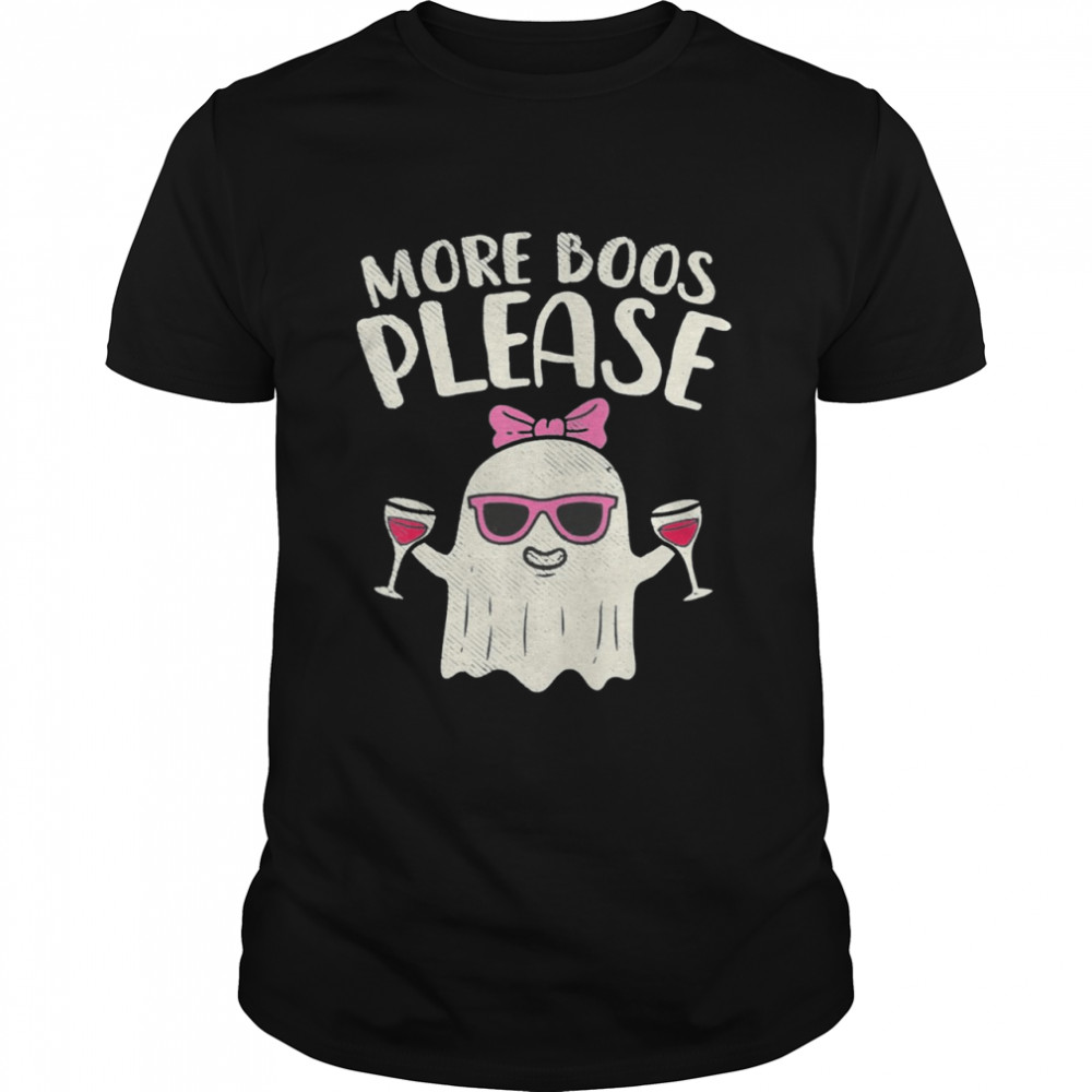 more Boos Please Wine Cute Ghost Halloween Drinking Lover shirt