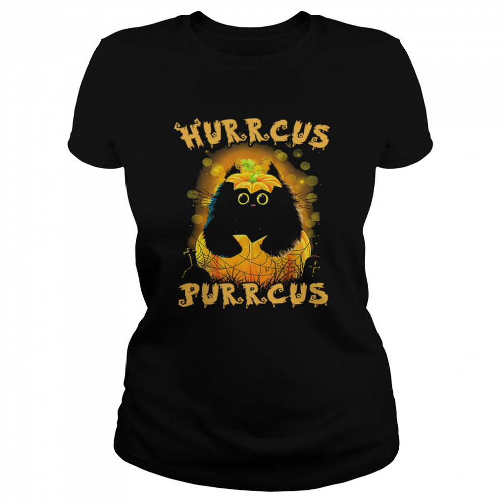 Black Cat hurrcus purrcus Halloween shirt Classic Women's T-shirt