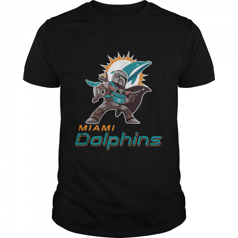 The Mandalorian And Baby Yoda Miami Dolphins Shirt