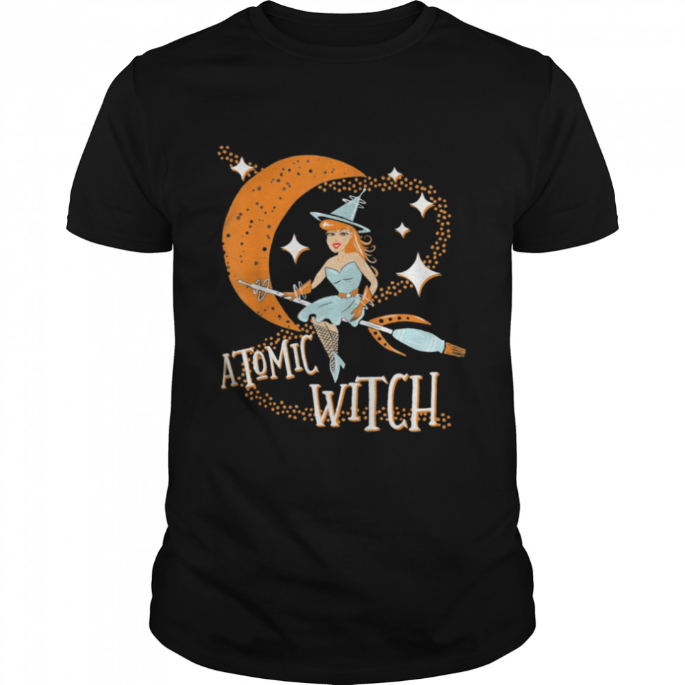 Atomic Witch Pinup Girl Retro Vintage Sexy Halloween shirt