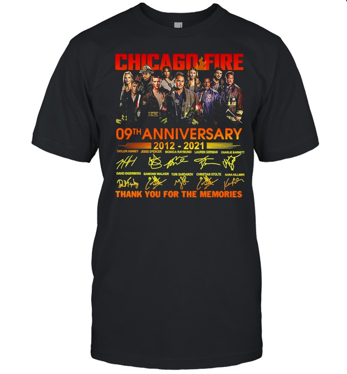 Chicago Fire 09th anniversary 2012-2021 thank you for the memories signatures shirt