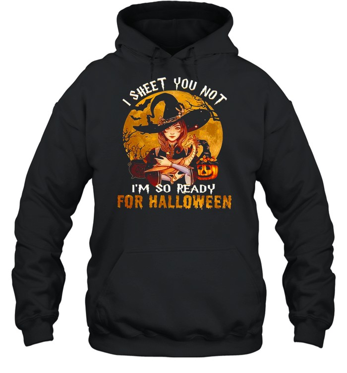 Witch hug dragon I sheet you not I’m so ready for Halloween shirt Unisex Hoodie