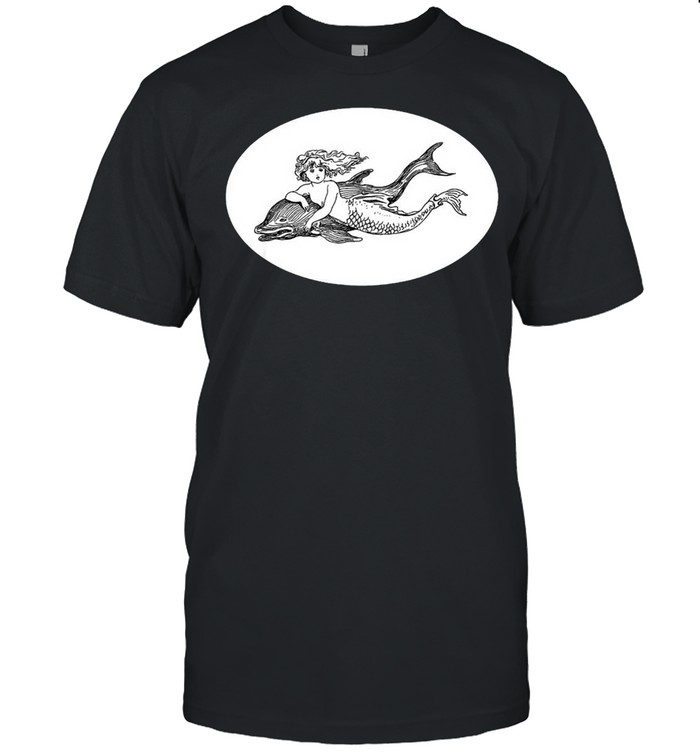 Jungernager Meerjungfrau Mit Delfin Vintage Retro T-shirt