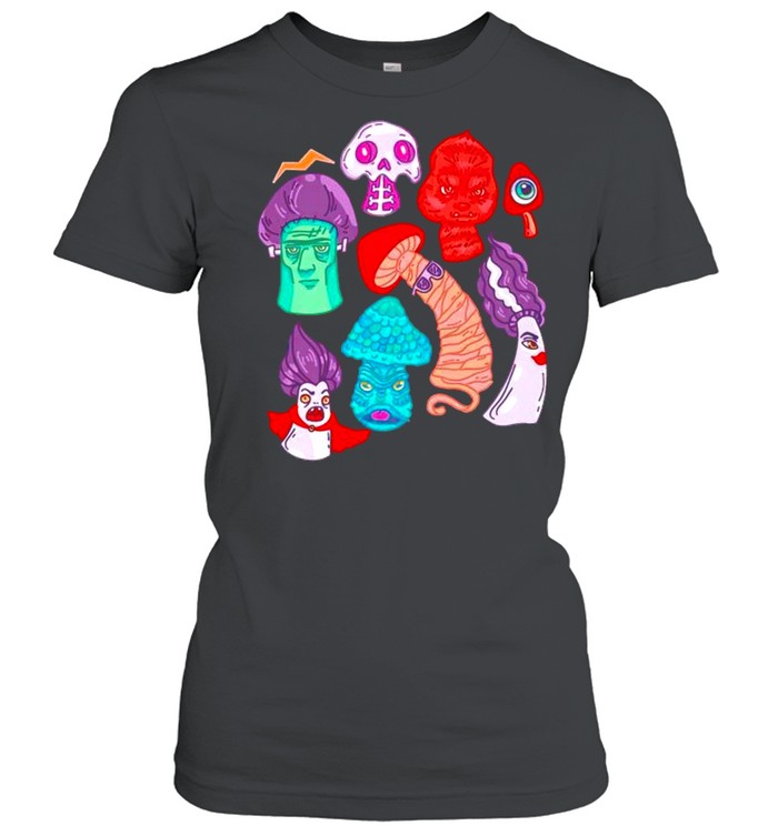 Mushroom monsters pattern garden shirt Classic Women's T-shirt