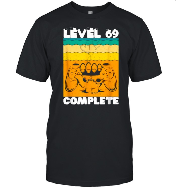 Level 69 Complete Gamer Vintage 69th Wedding Anniversary T-Shirt