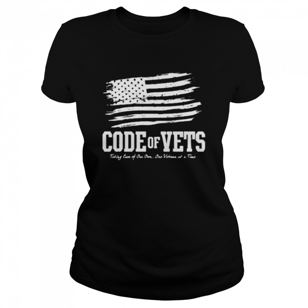 American Flag Code Of Vets Taking Case Of One One One Veteran At A Time  Classic Women's T-shirt
