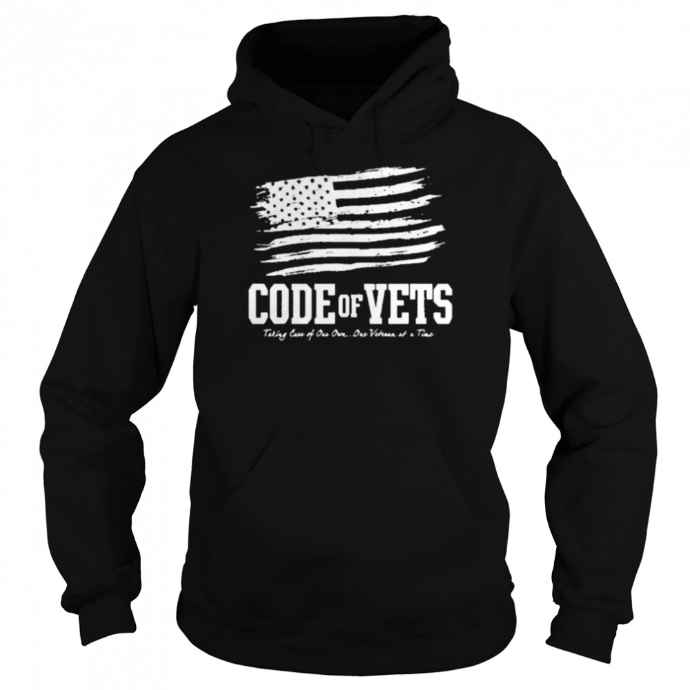 American Flag Code Of Vets Taking Case Of One One One Veteran At A Time  Unisex Hoodie