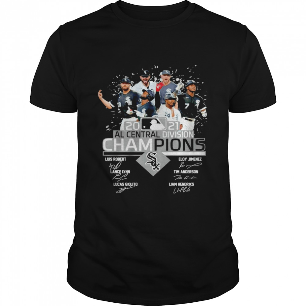 Al Central Division 2021 Champions Chicago White Sox signatures shirt Classic Men's T-shirt