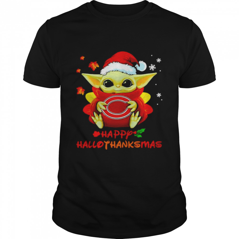 Baby Yoda Chicago Bears happy Hallothanksmas shirt Classic Men's T-shirt